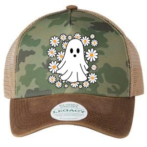 Daisy Floral Ghost Cute Halloween Legacy Tie Dye Trucker Hat