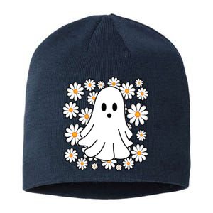 Daisy Floral Ghost Cute Halloween Sustainable Beanie