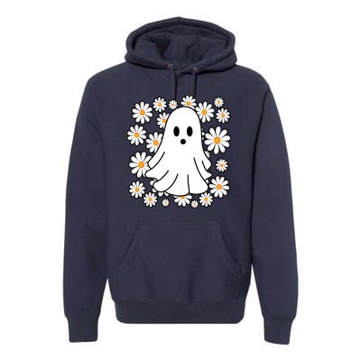 Daisy Floral Ghost Cute Halloween Premium Hoodie