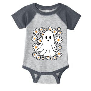 Daisy Floral Ghost Cute Halloween Infant Baby Jersey Bodysuit