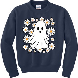 Daisy Floral Ghost Cute Halloween Kids Sweatshirt