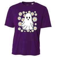 Daisy Floral Ghost Cute Halloween Cooling Performance Crew T-Shirt