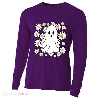 Daisy Floral Ghost Cute Halloween Cooling Performance Long Sleeve Crew