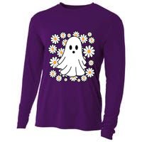 Daisy Floral Ghost Cute Halloween Cooling Performance Long Sleeve Crew