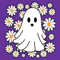 Daisy Floral Ghost Cute Halloween Cooling Performance Long Sleeve Crew