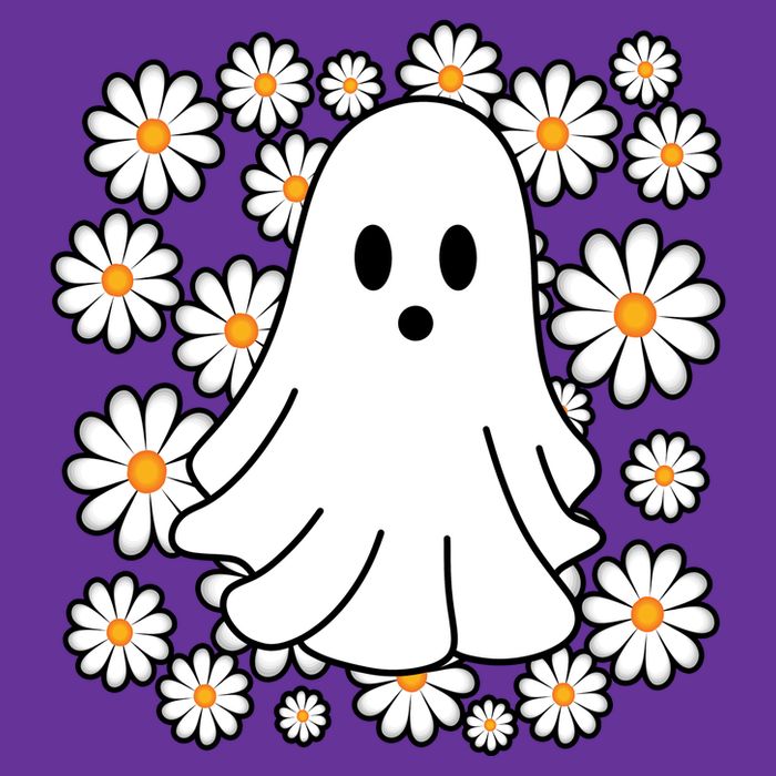 Daisy Floral Ghost Cute Halloween Cooling Performance Long Sleeve Crew