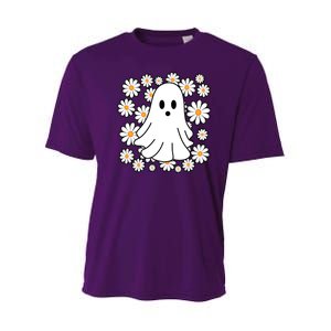 Daisy Floral Ghost Cute Halloween Youth Performance Sprint T-Shirt