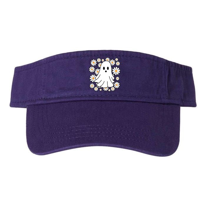 Daisy Floral Ghost Cute Halloween Valucap Bio-Washed Visor