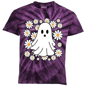 Daisy Floral Ghost Cute Halloween Kids Tie-Dye T-Shirt