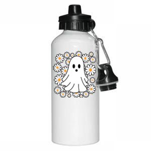 Daisy Floral Ghost Cute Halloween Aluminum Water Bottle