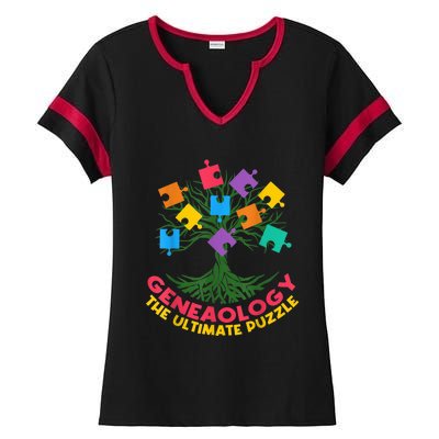 DNA Fractal Genealogy Of Life Genetics Tree Biology Class Ladies Halftime Notch Neck Tee