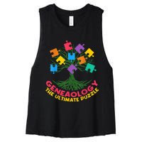 DNA Fractal Genealogy Of Life Genetics Tree Biology Class Women's Racerback Cropped Tank