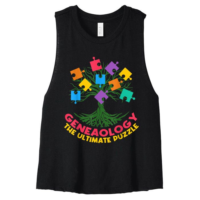 DNA Fractal Genealogy Of Life Genetics Tree Biology Class Women's Racerback Cropped Tank