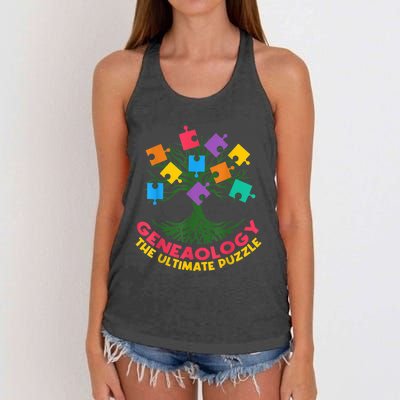 DNA Fractal Genealogy Of Life Genetics Tree Biology Class Women's Knotted Racerback Tank