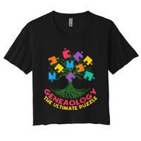 DNA Fractal Genealogy Of Life Genetics Tree Biology Class Women's Crop Top Tee