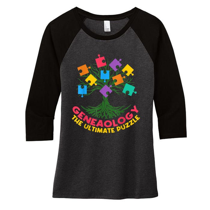 DNA Fractal Genealogy Of Life Genetics Tree Biology Class Women's Tri-Blend 3/4-Sleeve Raglan Shirt