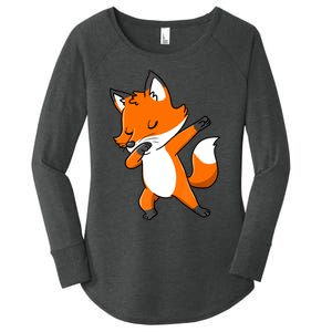 Dabbing Fox Gift For Fox Lover Gift Women's Perfect Tri Tunic Long Sleeve Shirt