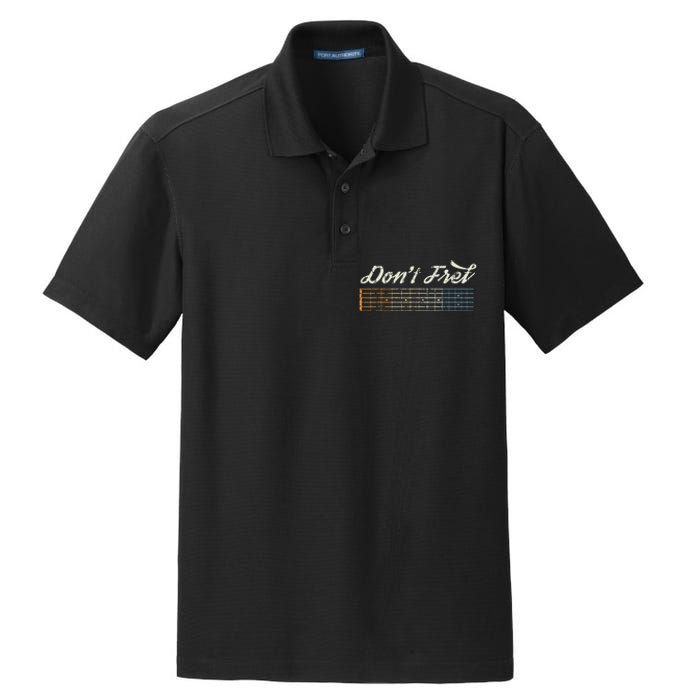 Don't Fret Guitar Funny Acoustic Electric Guitarist Music Dry Zone Grid Polo