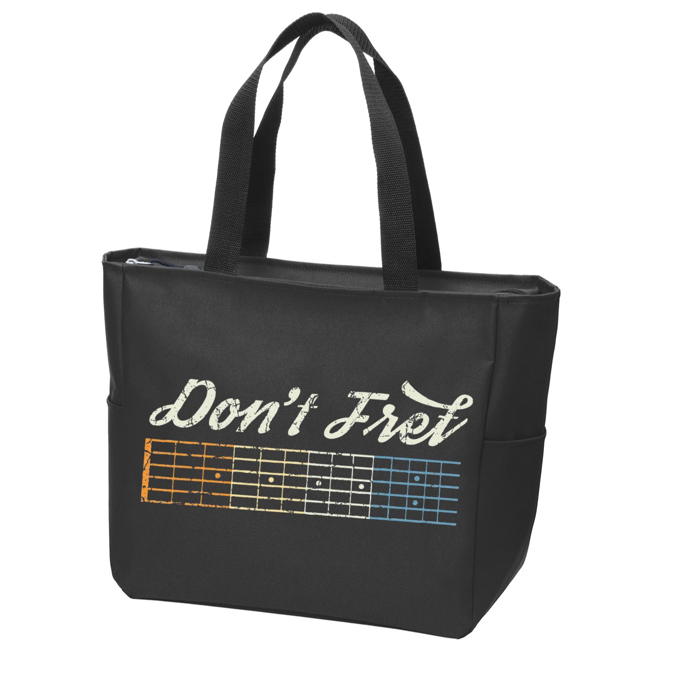 Don't Fret Guitar Funny Acoustic Electric Guitarist Music Zip Tote Bag