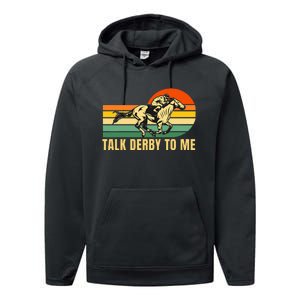 Derby Funny Horse Racing Retro Kentucky Talk To Me Performance Fleece Hoodie