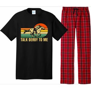 Derby Funny Horse Racing Retro Kentucky Talk To Me Pajama Set