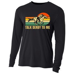 Derby Funny Horse Racing Retro Kentucky Talk To Me Cooling Performance Long Sleeve Crew