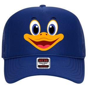 Duck Face Halloween Costume Funny Ducks Goose Adults Funny Gift High Crown Mesh Back Trucker Hat