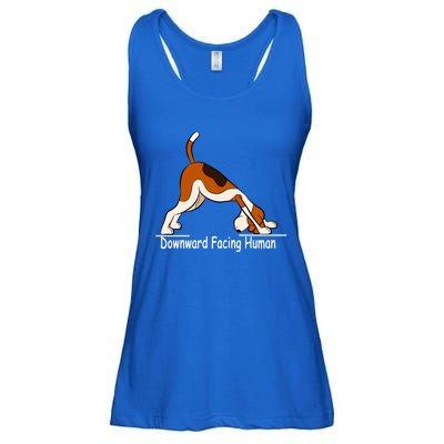 Downward Facing Hu Funny Yoga Gift Ladies Essential Flowy Tank