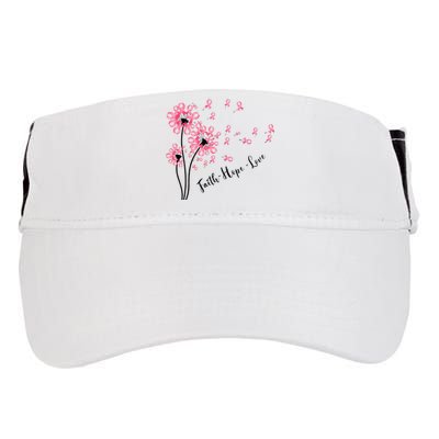 Dandelion Faith Hope Love Breast Cancer Awareness Flower Adult Drive Performance Visor