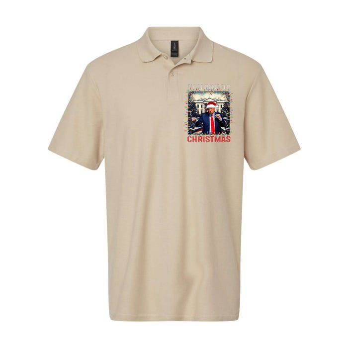 Dancing Funny Humorous Trump I’Ll Be Home For Christmas 2025 Softstyle Adult Sport Polo