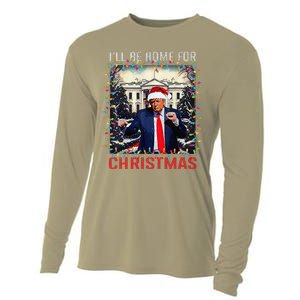 Dancing Funny Humorous Trump I’Ll Be Home For Christmas 2025 Cooling Performance Long Sleeve Crew