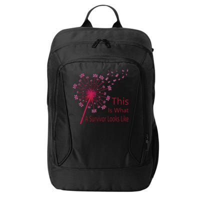 Dandelion Faith Hope Love Breast Cancer Awareness Flower City Backpack