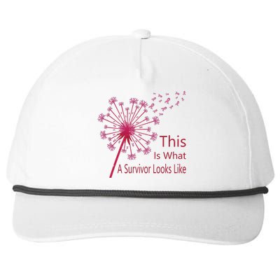 Dandelion Faith Hope Love Breast Cancer Awareness Flower Snapback Five-Panel Rope Hat