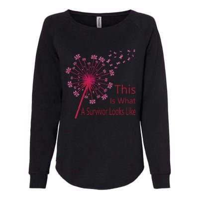 Dandelion Faith Hope Love Breast Cancer Awareness Flower Womens California Wash Sweatshirt