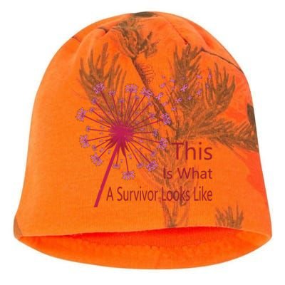 Dandelion Faith Hope Love Breast Cancer Awareness Flower Kati - Camo Knit Beanie