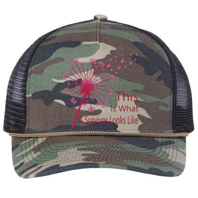 Dandelion Faith Hope Love Breast Cancer Awareness Flower Retro Rope Trucker Hat Cap