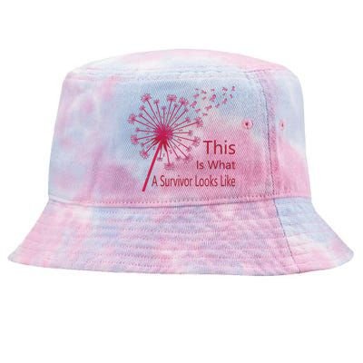 Dandelion Faith Hope Love Breast Cancer Awareness Flower Tie-Dyed Bucket Hat