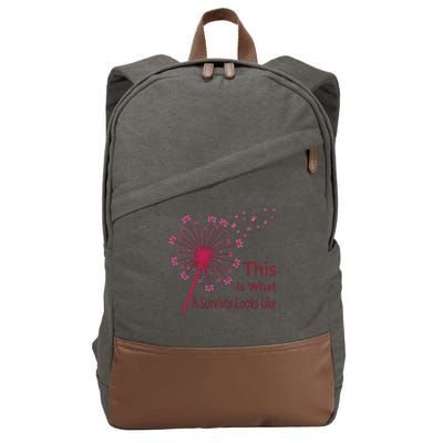 Dandelion Faith Hope Love Breast Cancer Awareness Flower Cotton Canvas Backpack