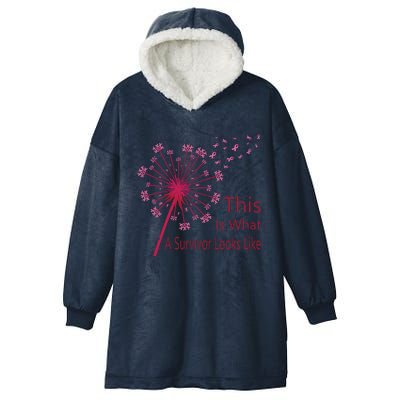 Dandelion Faith Hope Love Breast Cancer Awareness Flower Hooded Wearable Blanket