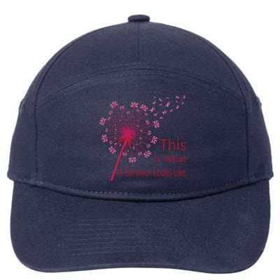 Dandelion Faith Hope Love Breast Cancer Awareness Flower 7-Panel Snapback Hat