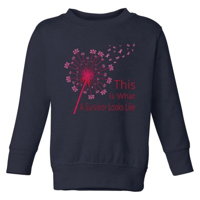 Dandelion Faith Hope Love Breast Cancer Awareness Flower Toddler Sweatshirt