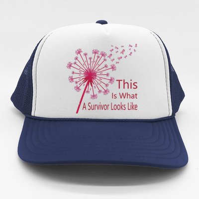 Dandelion Faith Hope Love Breast Cancer Awareness Flower Trucker Hat