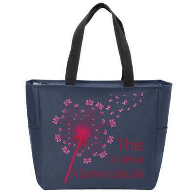 Dandelion Faith Hope Love Breast Cancer Awareness Flower Zip Tote Bag