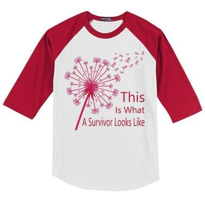 Dandelion Faith Hope Love Breast Cancer Awareness Flower Kids Colorblock Raglan Jersey