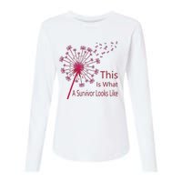 Dandelion Faith Hope Love Breast Cancer Awareness Flower Womens Cotton Relaxed Long Sleeve T-Shirt