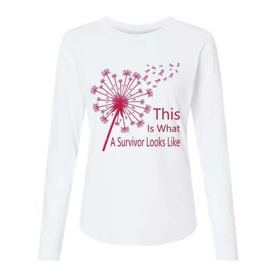 Dandelion Faith Hope Love Breast Cancer Awareness Flower Womens Cotton Relaxed Long Sleeve T-Shirt