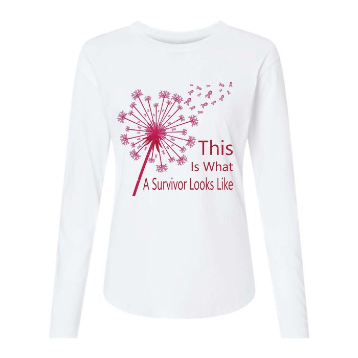 Dandelion Faith Hope Love Breast Cancer Awareness Flower Womens Cotton Relaxed Long Sleeve T-Shirt