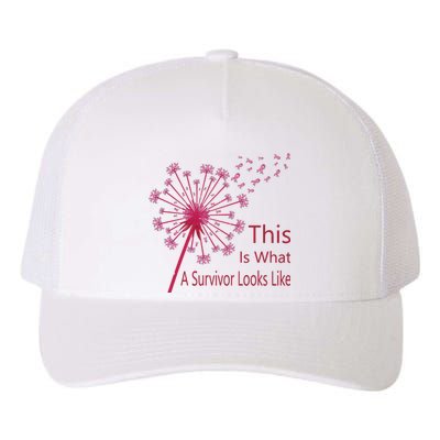 Dandelion Faith Hope Love Breast Cancer Awareness Flower Yupoong Adult 5-Panel Trucker Hat