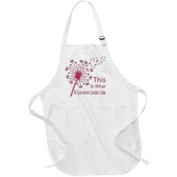 Dandelion Faith Hope Love Breast Cancer Awareness Flower Full-Length Apron With Pockets