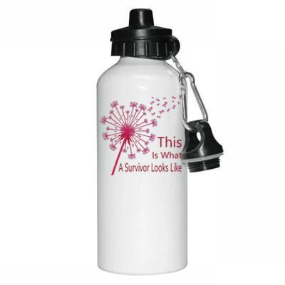 Dandelion Faith Hope Love Breast Cancer Awareness Flower Aluminum Water Bottle